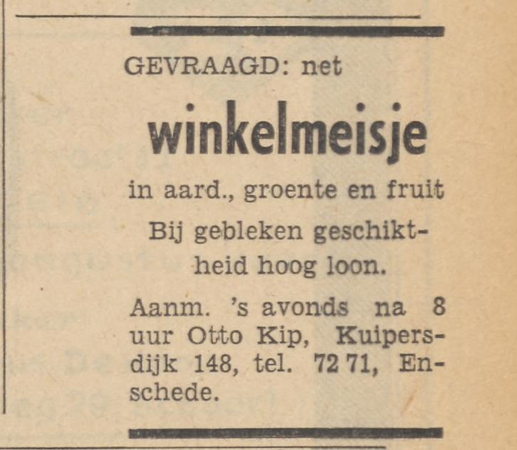 Kuipersdijk 148 Otto Kip groente en fruit advertentuie Tubantia 27-6-1962.jpg