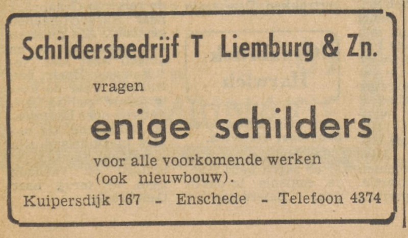 Varviksweg 167 Schildersbedrijf T. Liemburg & Zn advertentie Tubantia 24-3-1959.jpg