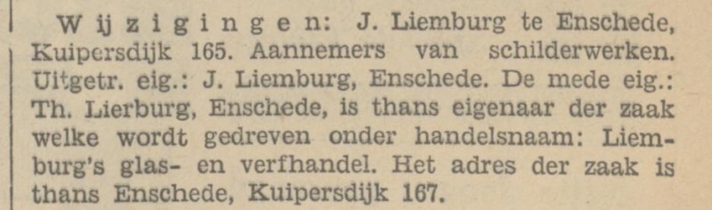 Kuipersdijk 167 Th.Liemburg glas en verfhandel krantenbericht 4-9-1931.jpg