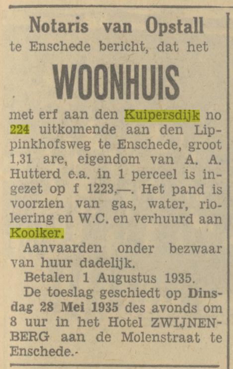 Kuipersdijk 224 Kooiker advertentie Tubantia 18-5-1935.jpg