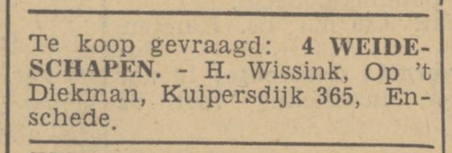 Kuipersdijk 365 Op ´t Diekman H. Wissink advertentie Tubantia 11-5-1940.jpg