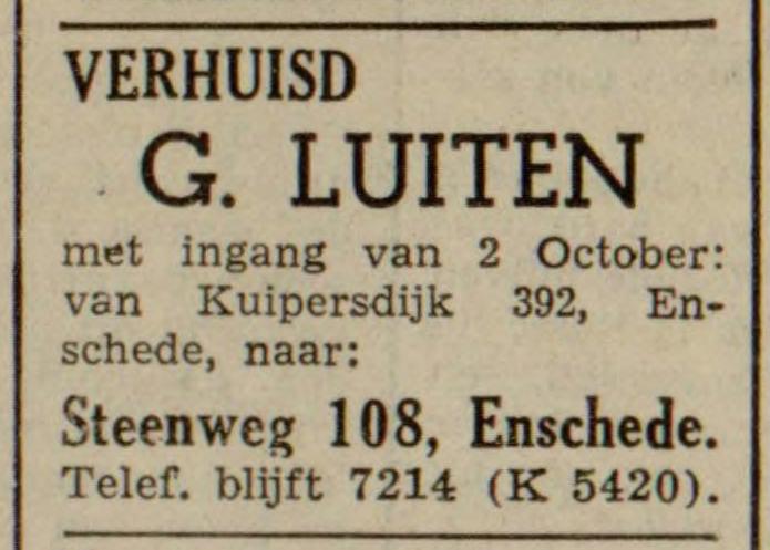 Kuipersdijk 392 G. Luiten advertentie Gereformeerd gezinsblad 27-9-1952.jpg