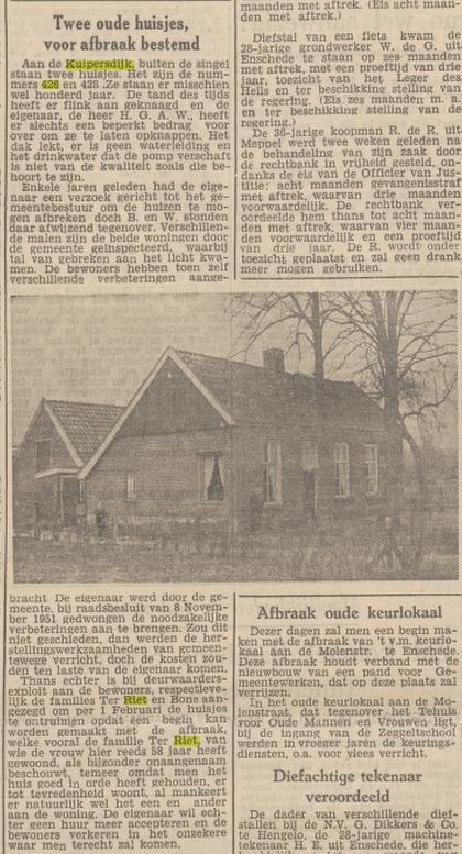 Kuipersdijk 426-428 woningen voor afbraak krantenbericht Tubantia 6-1-1953.jpg