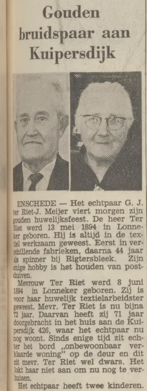 Kuipersdijk 426 G.J. ter Riet krantenbericht Tubantia 7-4-1966.jpg