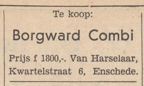 Kwartelstraat 6 van Harselaar advertentie Tubantia 22-5-1964.jpg