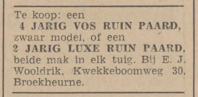 Kwekkeboomweg 30 Broekheurne E.J. Wooldrik advertentie Tubantia 11-2-1942.jpg