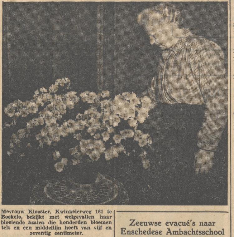 Kwinkelerweg 161 Mevr. Klooster krantenbericht Tubantia 27-2-1953.jpg