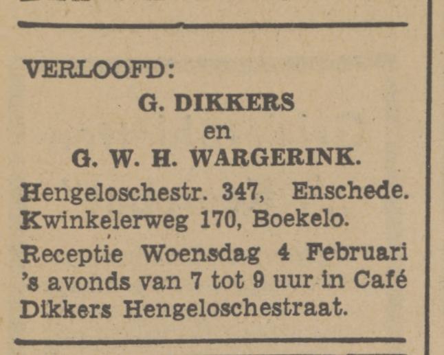 Kwinkelerweg 170 Boekelo G.W.H. Wargerink advertentie Tubantia 30-1-1942.jpg