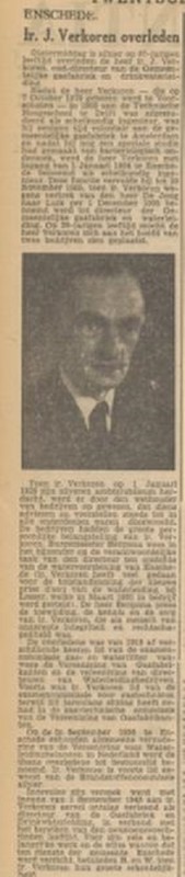 Laaressingel 6 Ir. J. Verkoren krantenbericht Tubantia 6-3-1947.jpg