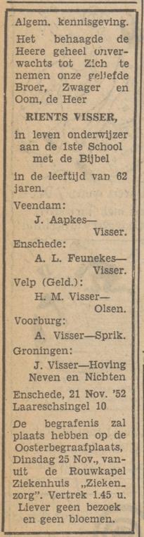Laaressingel 10 R.Visser overlijdensadvertentie Tubantia 22-1-1952.jpg