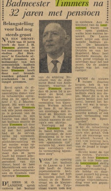 Laaressingel 25 J.H. Timmers badmeester krantenbericht Tubantia 19-12-1961.jpg