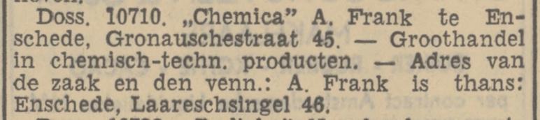 Laaressingel 46 A.Frank Groothandel in chemisch-techn. producten krantenbericht Tubantia 3-8-1937.jpg