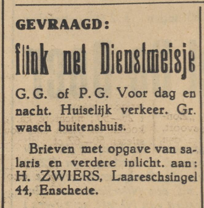 Laaressingel 44 H. Ziers advertentie Aaltensche courant 1-3-1940.jpg