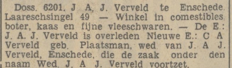 Laaressingel 49 Wed. C.A. Verveld -Plaatsman krantenbericht Tubantia 3-5-1938.jpg
