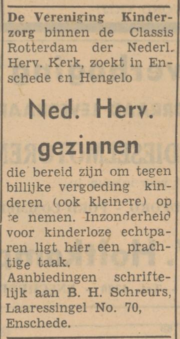 Laaressingel 70 B.H.Schreurs advertentie Tubantia 19-3-1949.jpg