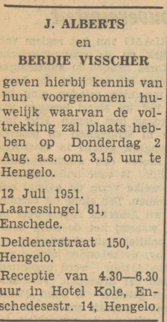 Laaressingel 81 J. Alberts advertentie Tubantia 12-7-1951.jpg