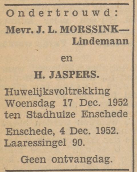 Laaressingel 90 H.Jaspers advertentie Tubantia 4-12-1952.jpg