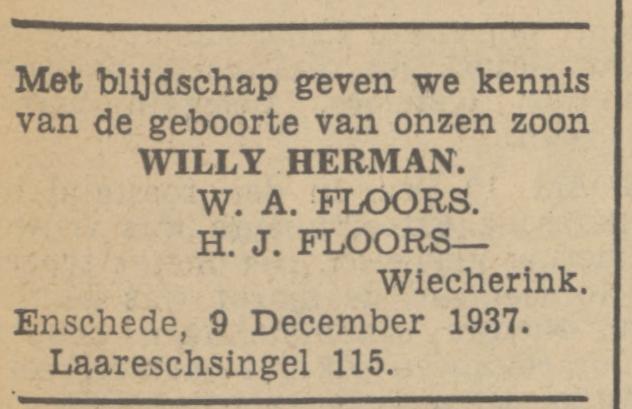 Laaressingel 115 W.A. Flloors advertentie Tubantia 10-12-1937.jpg