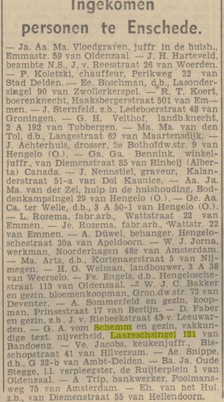 Laaressingel 121 G.A. vom Schemm krantenbericht Tubantia 12-7-1937.jpg