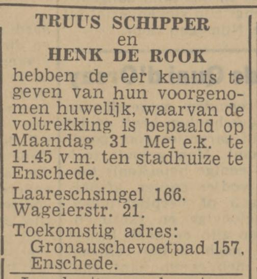 Laaressingel 166 Truus Schipper advertentie Twentsch nieuwsblad 17-5-1943.jpg