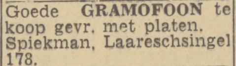 Laaressingel 178 Spiekman advertentie Tubantia 7-1-1944.jpg