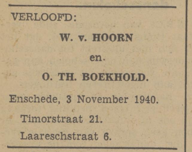 Laaresstraat 6O.Th. Boekholt advertentie Tubantie 31-10-1940.jpg
