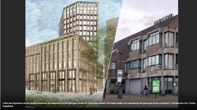 Stationsplein Links een impressie van de nieuwe woontoren die binnenkort wordt gebouwd.jpg