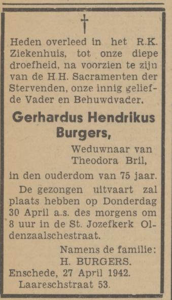 Laaresstraat 53 G.H. Burgers advertentie Tubantia 28-4-1942.jpg