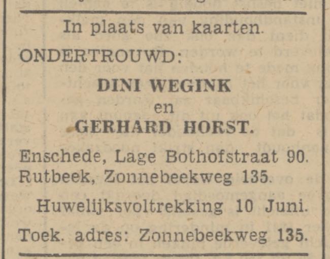 Lage Bothofstraat 90 Dini Wegink advertentie Tubantia 29-5-1942.jpg