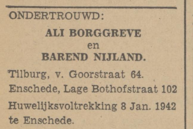 Laqge Bothofstraat 102 Ali Borggreve advertentie Tubantia 4-12-1941.jpg