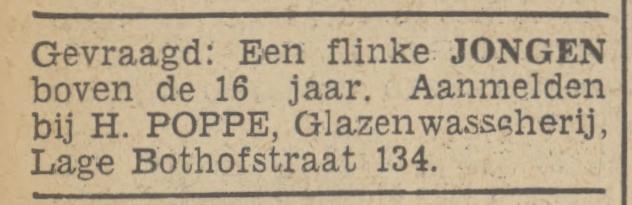 Lage Bothofstraat 134 H.Poppe glazenwasserij advertentie Tubantia 22-2-1939.jpg