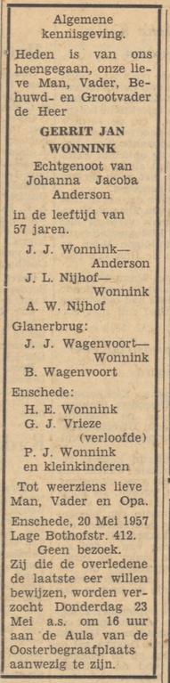 Lage Bothofstraat 412 G.J.Wonnink overlijdensadvertentie 21-5-1957.jpg