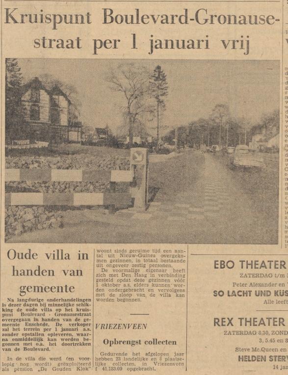 Gronausestraat 140 villa Gouden Klok krantenfoto Tubantia 12-4-1963.jpg
