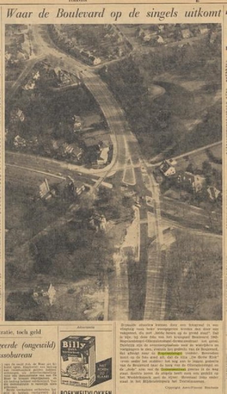 Gronausestraat 140 hoek Hogelandsingel vanaf Boulevard villa De Grote Klok krantenfoto Tubantia 8-3-1962.jpg