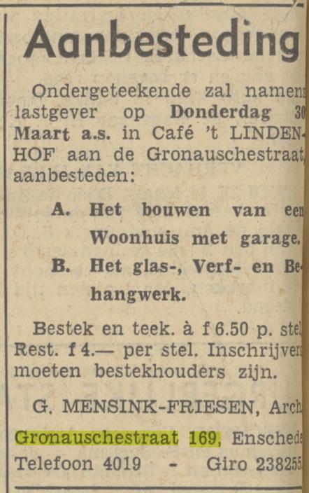 Gronausestraat 169 G.Mensink architect advertentie Tubantia 14-3-1969.jpg