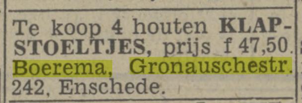 Gronausestraat 242 Boerema advertentie Twentsch nieuwsblad 19-7-1942.jpg