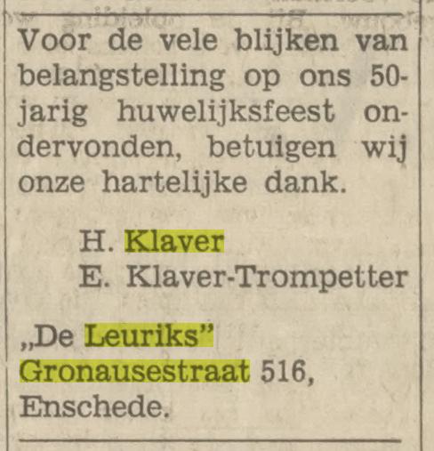 Gronausestraat 516 De Leuriks H.Klaver advertentie Tubantia 17-11-1970.jpg