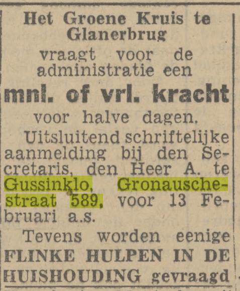 Gronausestraat 589 A. te Gussinklo advertentie Twentsch nieuwsblad 8-2-1944.jpg