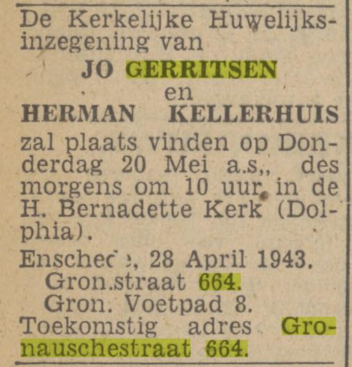 Gronausestraat 664 Jo Gerritsen en Herman Kellerhuis advertentie Twentsch nieuwsblad 28-4-1943.jpg