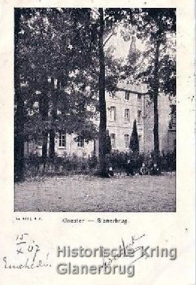 Rijksweg 2 later Gronausestraat 1361-1363 Glanerbrug klooster 1907.jpg