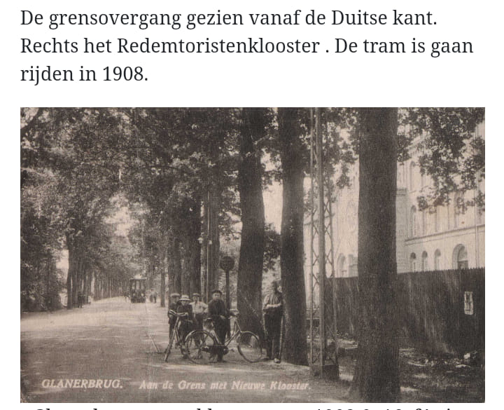 Rijksweg 2 later Gronausestraat 1383 Redemptoristenklooster grensovergang tram 1908.jpg