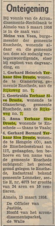 Rijksweg 7 Glanerbrug G.H. Terhaar Sive Droste advertentie Tubantia 15-3-1958.jpg