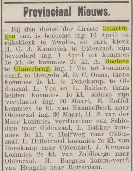 Rijksweg 16 Glanerbrug A.Boelens krantenbericht Twentsche courant 8-4-1924.jpg