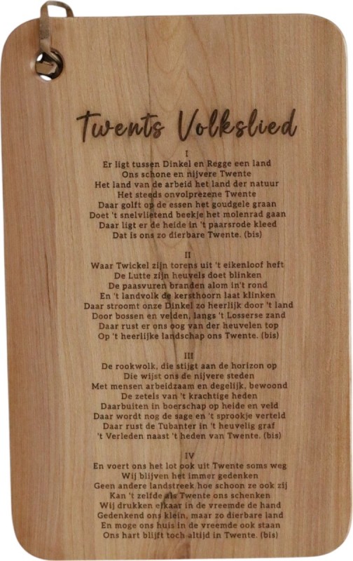 Twents Volkslied op borrelplank.jpg