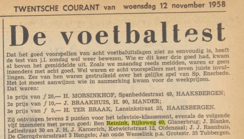 Rijksweg 40 Ben Reinink advertentie Twentsche courant 12-11-1958.jpg