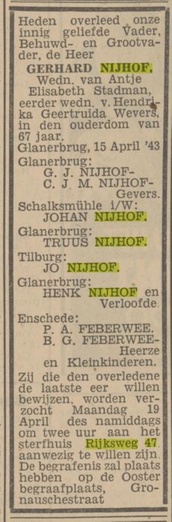 Rijksweg 47 Glanerbrug G.Nijhof overlijdensadvertentie Twentsch nieuwsblad 16-4-1943.jpg