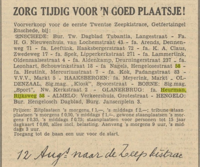 Rijksweg 58 Glanerbrug Fa. Heurman  advertentie Tubantia 8-8-1950.jpg