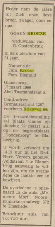 Gronausestraat 1267 voorheen Rijksweg 64 G.Kroeze overlijdensadvertentie Tubantia 18-3-1966.jpg