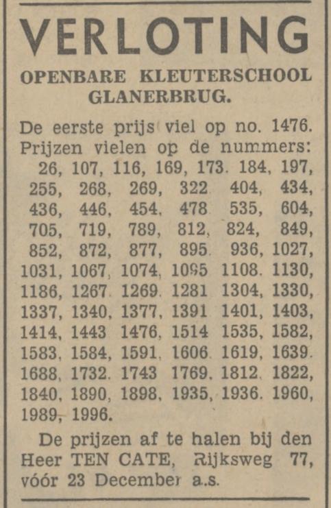 Rijksweg 77 Glanerbrug ten Cate advertentie Tubantia 2-12-1939.jpg