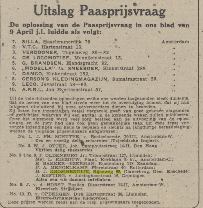 Rijksweg 88 H.J. Krommedijk advertentie De Waarheid 30-4-1949.jpg